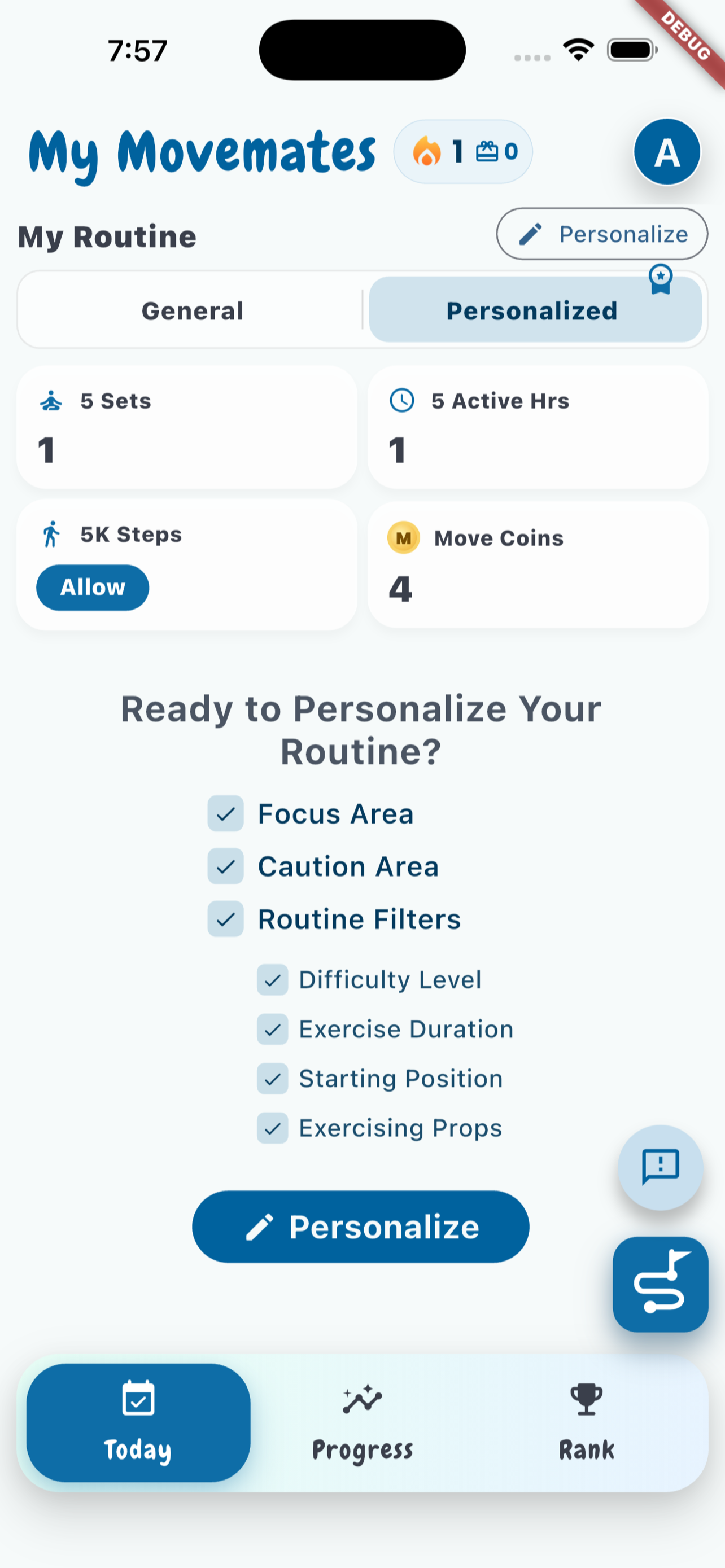 Personalized routine preview
